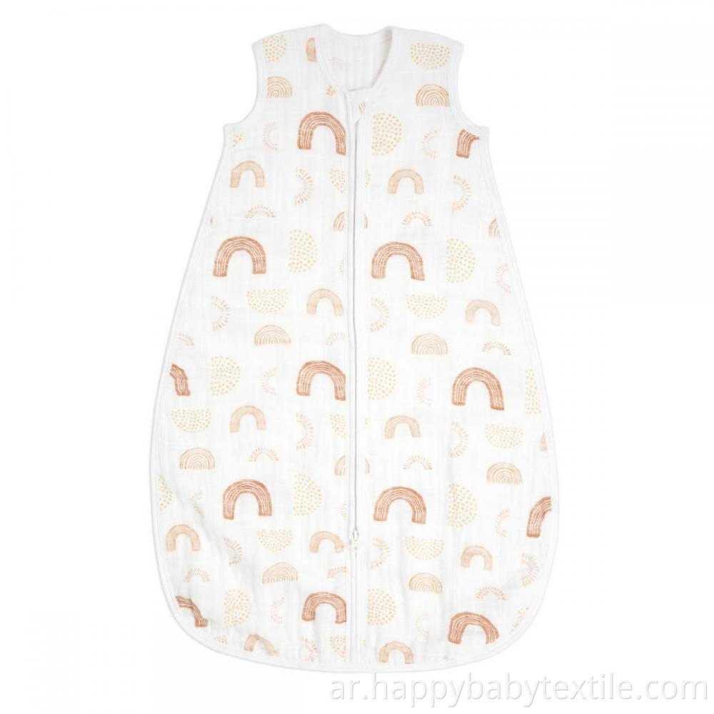 100% cotton, soft textile muslin baby sleeping bag 
